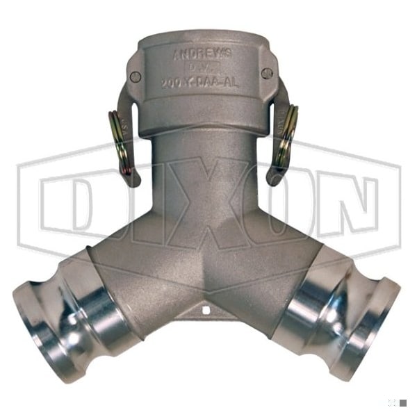 Cam and Groove Coupler, 2 in Nominal, Coupler x Adapter Wye End Style, Aluminum, Domestic